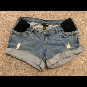 Maternity jean shorts